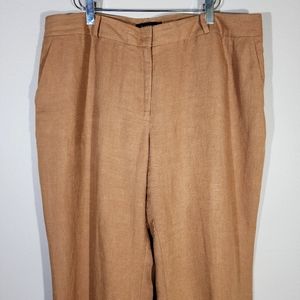 TALBOTS Heritage Fit Dark Tan Linen Pants